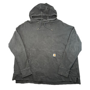 Carhartt Hoodie Sweatshirt Pullover Women's 2XL Gray Relaxed Fit